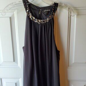 Women's Express Black and silver rhinestones tank top - Used